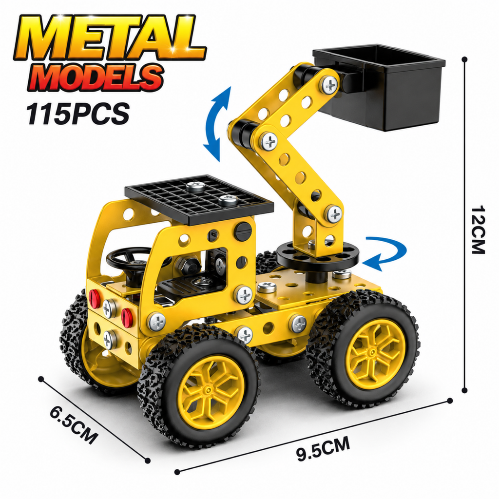 Kit de Construcción de Vehículo Metálico DIY – Montaje con Tornillos y Tuercas
