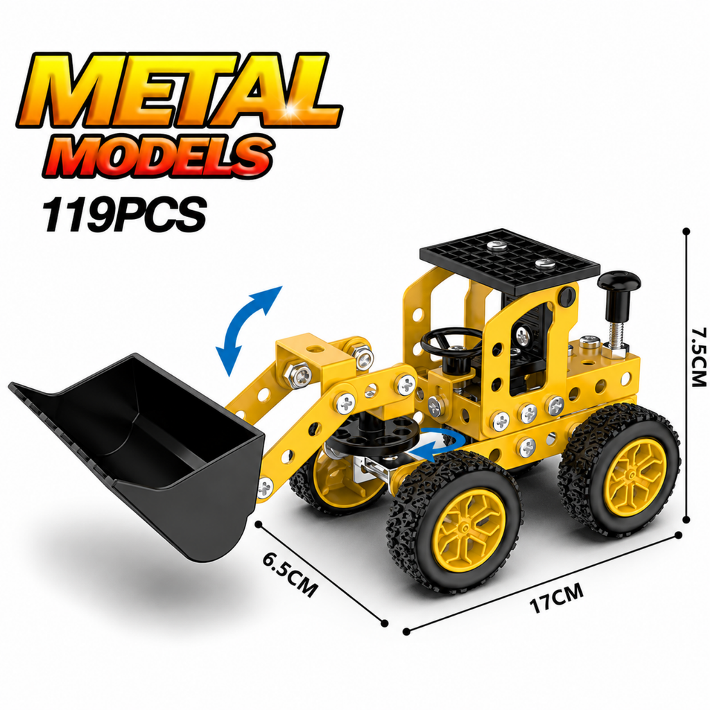 Kit de Construcción de Vehículo Metálico DIY – Montaje con Tornillos y Tuercas