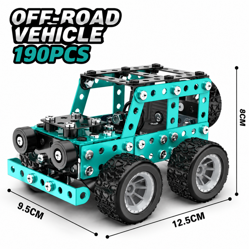Kit de Construcción de Vehículo Metálico DIY – Montaje con Tornillos y Tuercas