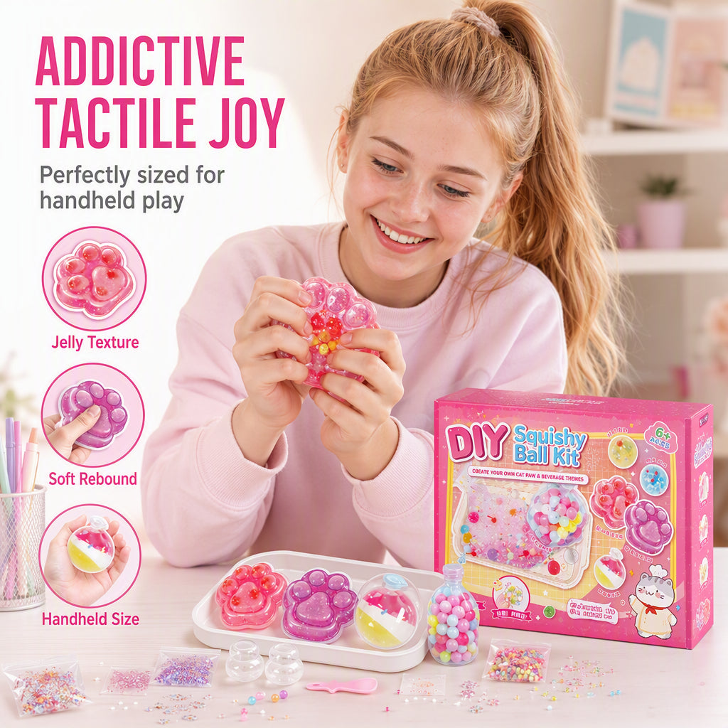 Kit de juguete squishy de hielo frito DIY – Diseño de garra de gato, diversión squishy y creativa – Perfecto para juego 
