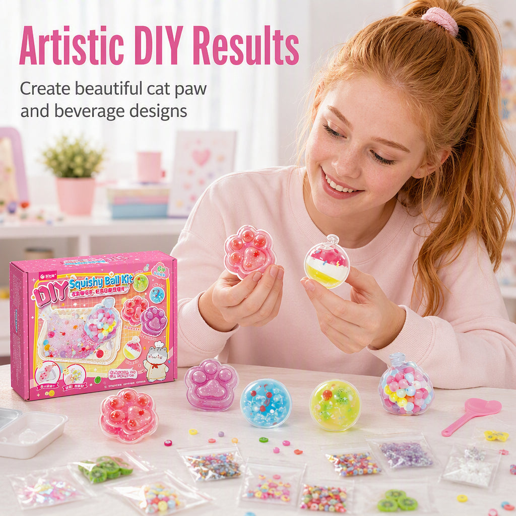 Kit de juguete squishy de hielo frito DIY – Diseño de garra de gato, diversión squishy y creativa – Perfecto para juego 