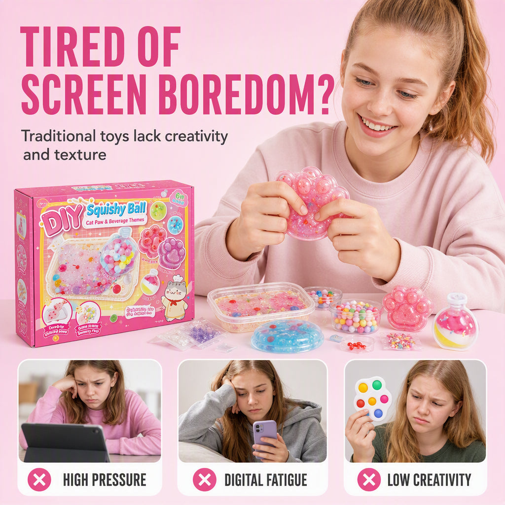 Kit de juguete squishy de hielo frito DIY – Diseño de garra de gato, diversión squishy y creativa – Perfecto para juego 