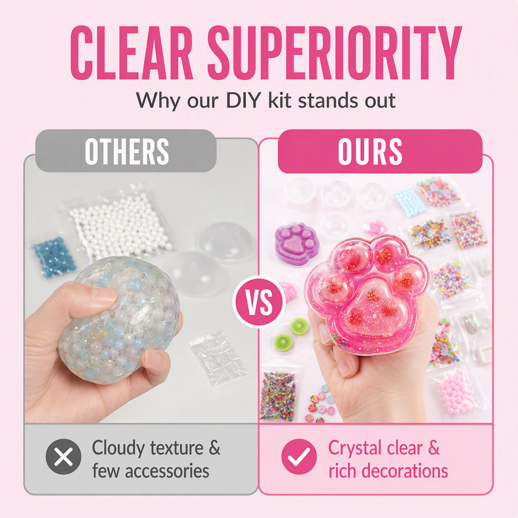 Kit de juguete squishy de hielo frito DIY – Diseño de garra de gato, diversión squishy y creativa – Perfecto para juego 