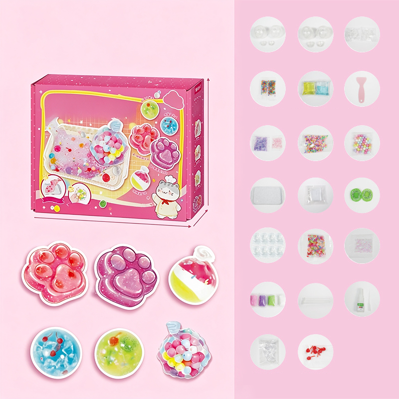 Kit de juguete squishy de hielo frito DIY – Diseño de garra de gato, diversión squishy y creativa – Perfecto para juego 