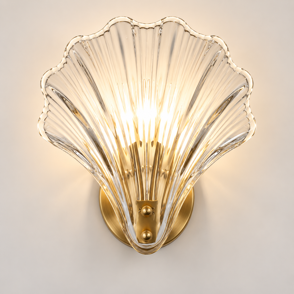 Lámpara de pared con pantalla de cristal de diseño minimalista