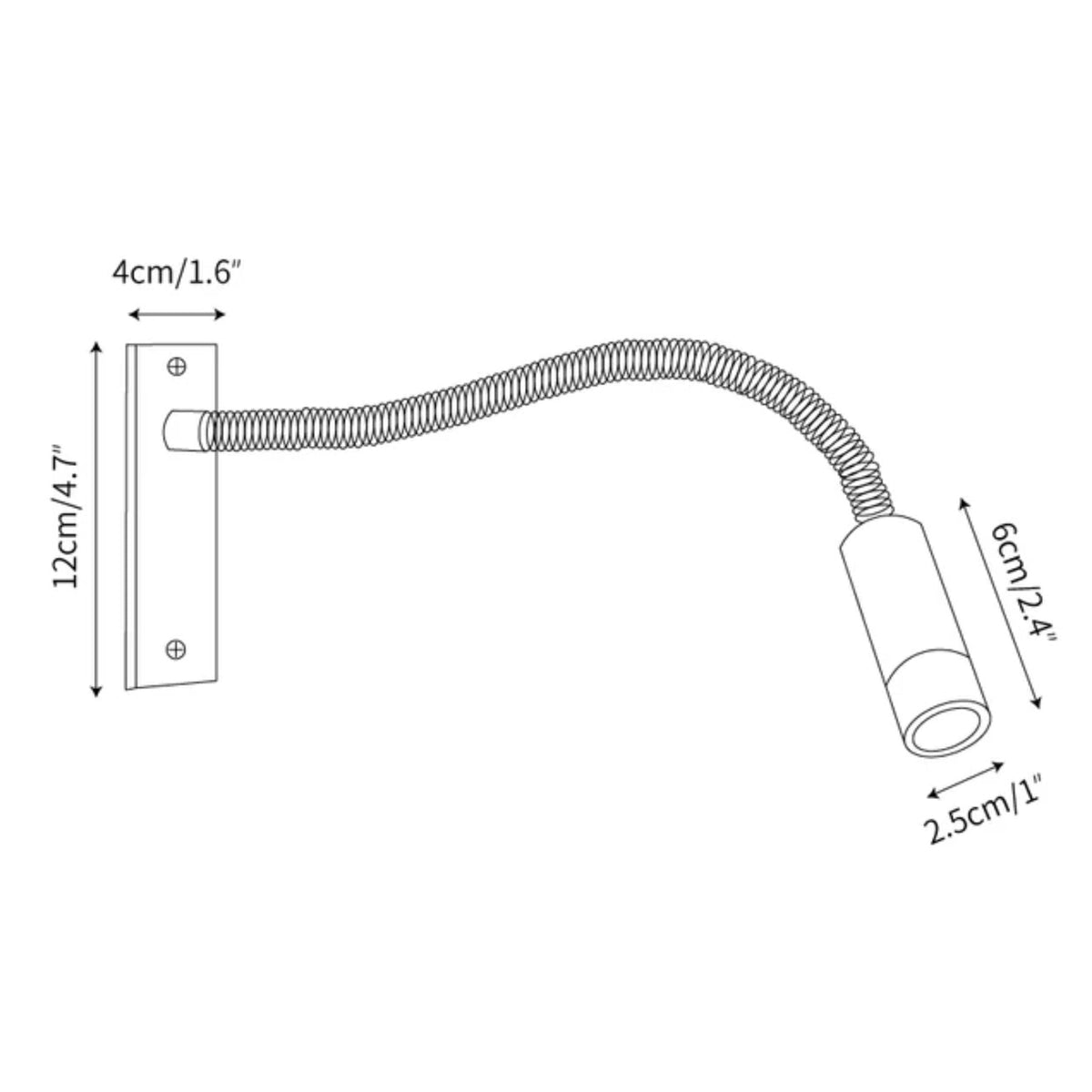 Lámpara de pared flexible - Luz de lectura minimalista para dormitorio y rincón de lectura