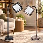 Lámpara de pie con lupa de lente grande LED y altura ajustable