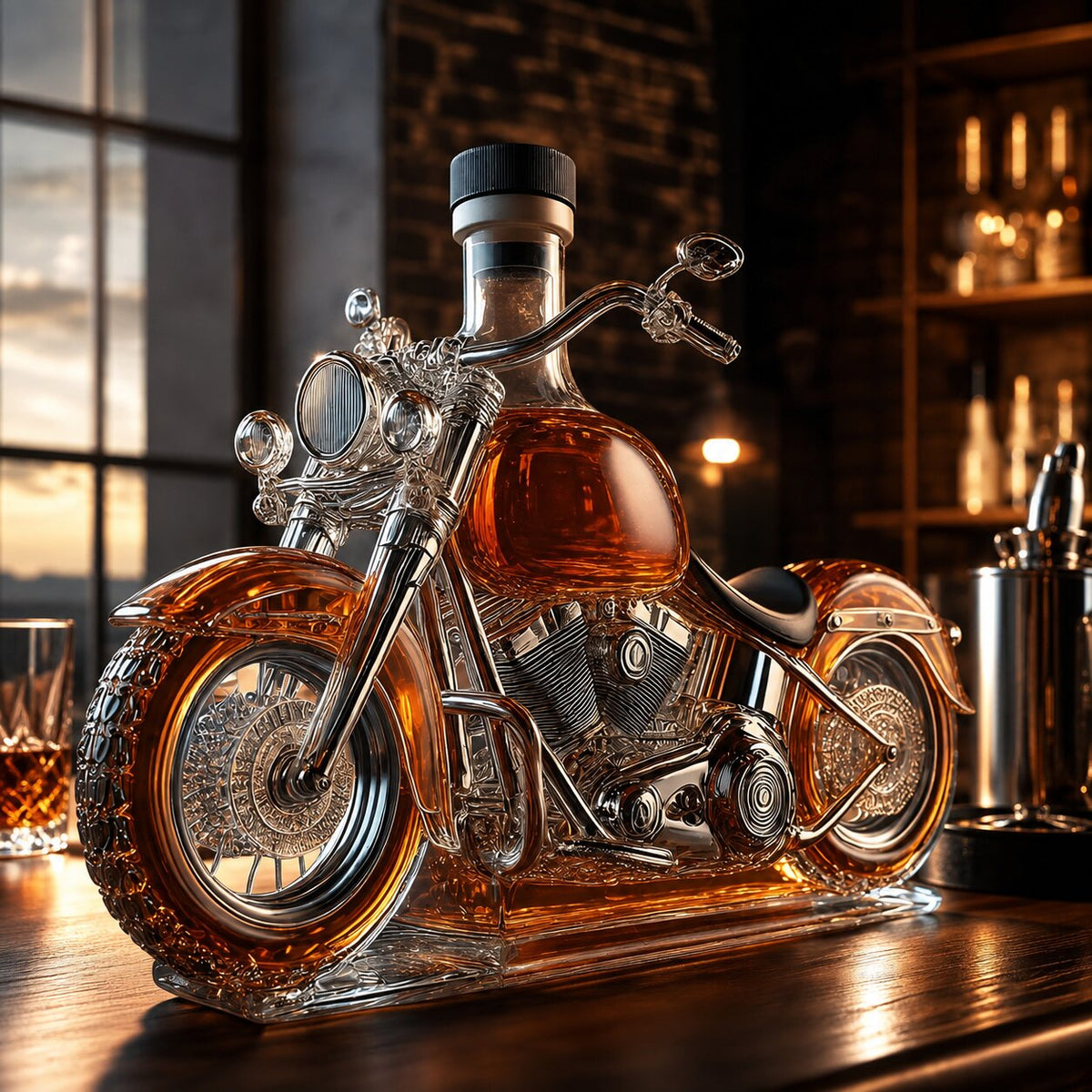 Licorera de whisky con forma de moto | DrehFass