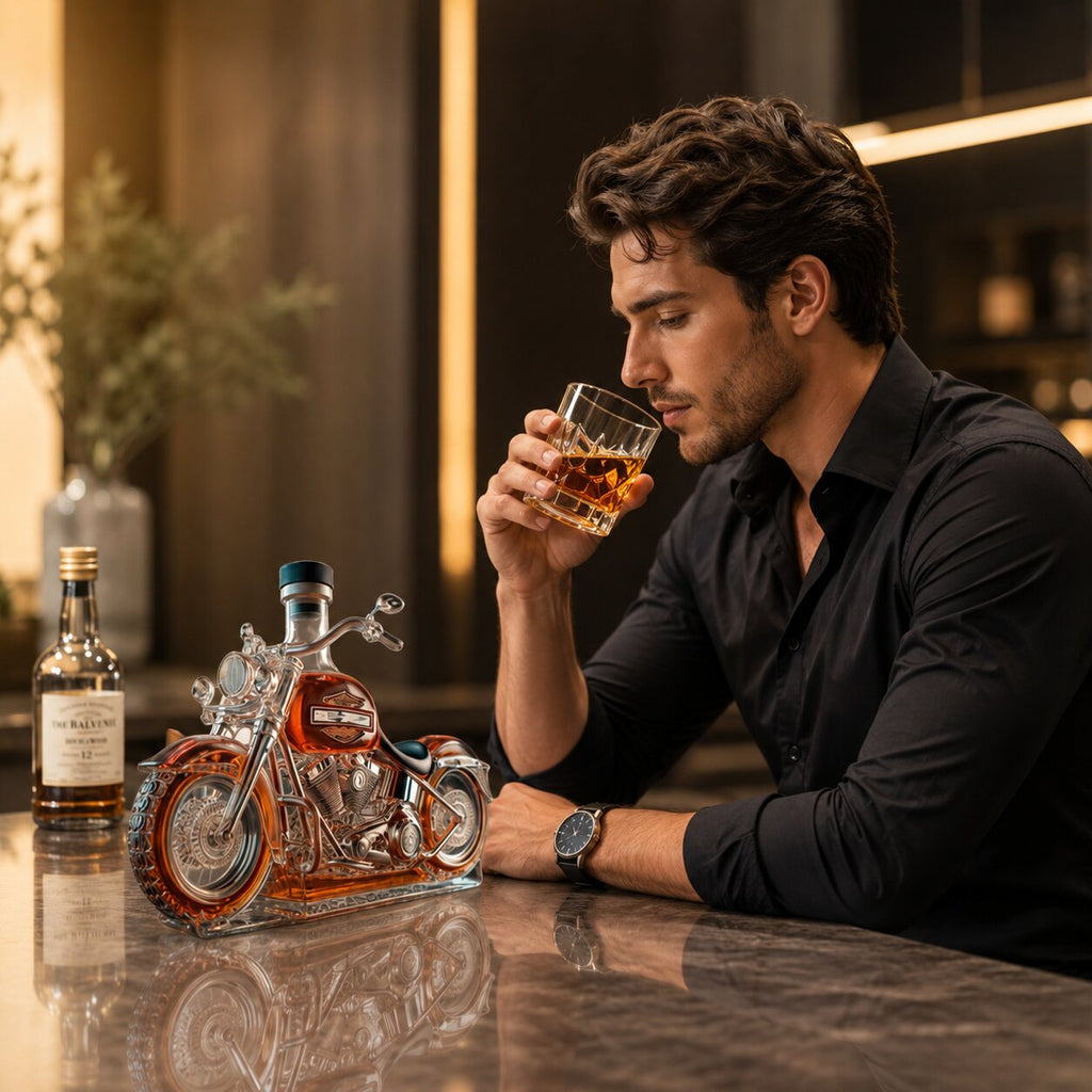Licorera de whisky con forma de moto | DrehFass