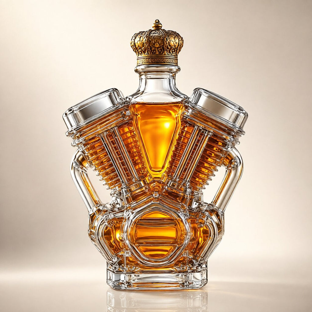 Licorera de whisky en forma de bloque de motor | Kraftkaraffe