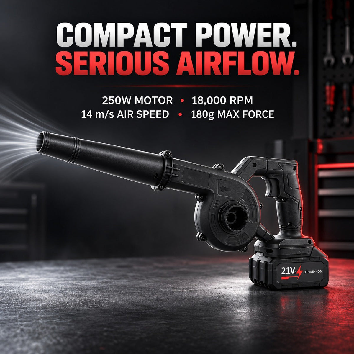 Livmore Turbo Blower soplador de mano inalámbrico mejorado con baterías recargables duales