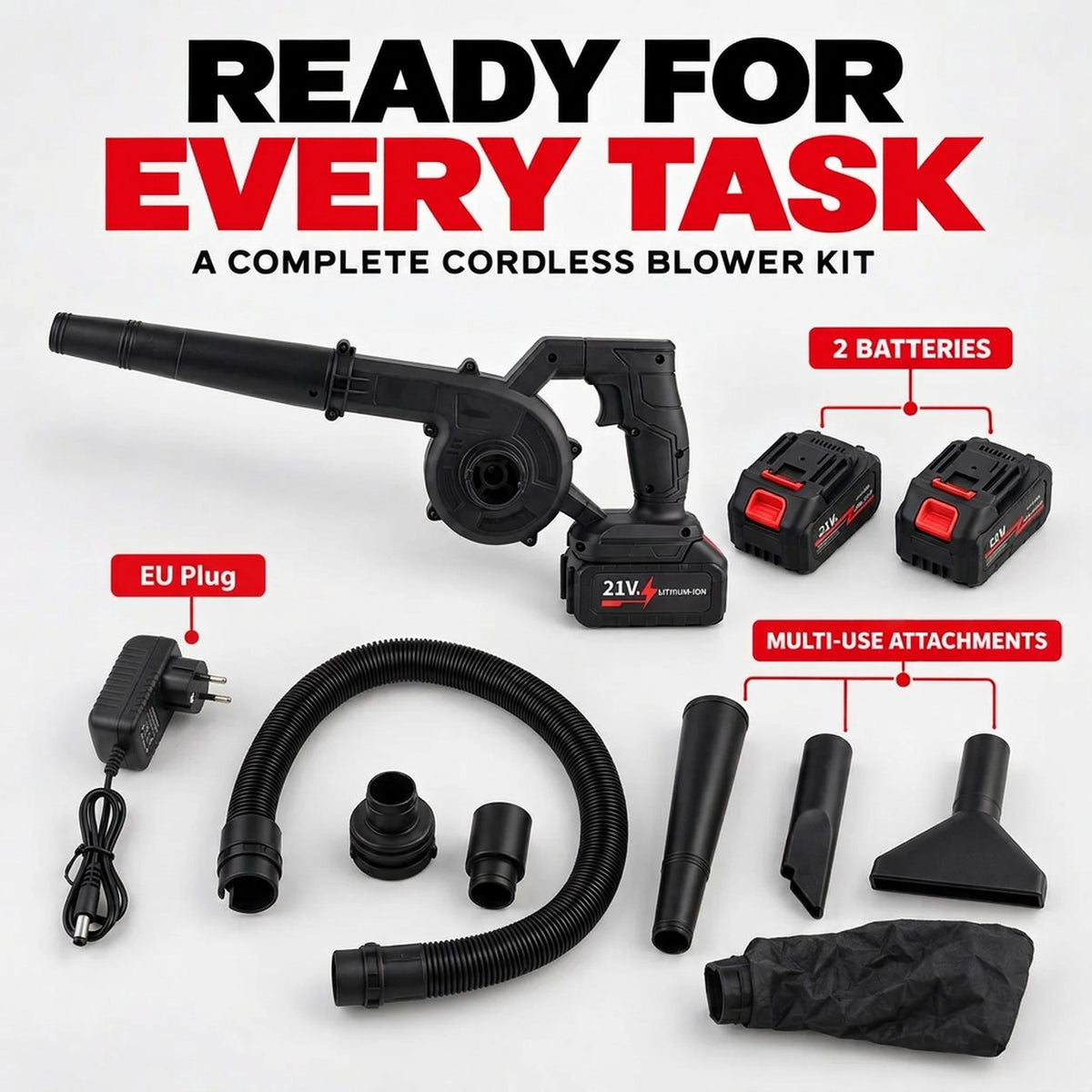 Livmore Turbo Blower soplador de mano inalámbrico mejorado con baterías recargables duales