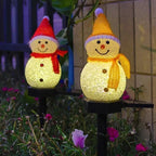Luz de muñeco de nieve con energía solar – Lámpara solar de jardín, decoración navideña exterior