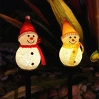 Luz de muñeco de nieve con energía solar – Lámpara solar de jardín, decoración navideña exterior