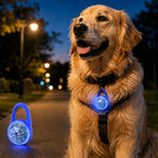 Luz LED de seguridad recargable con clip para perros en paseos nocturnos