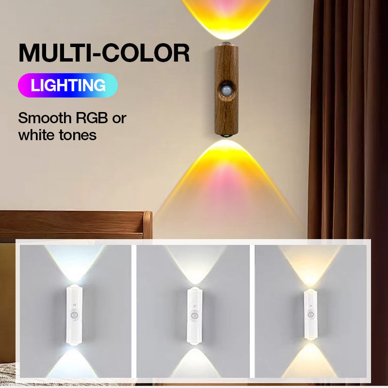 Luz nocturna LED inteligente con sensor de movimiento, lámpara de pared RGB regulable con cambio de color, luz ambiental