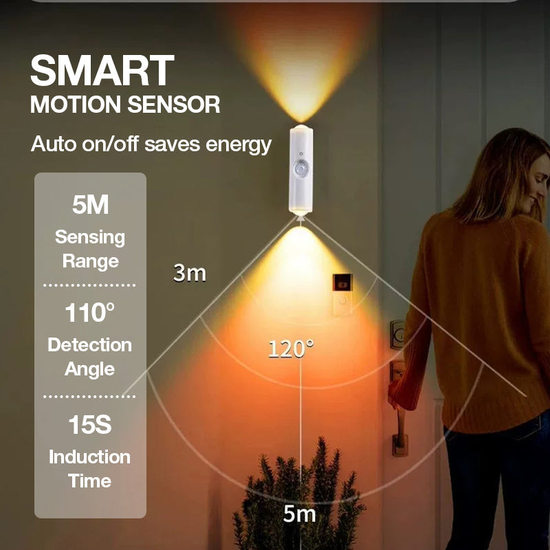 Luz nocturna LED inteligente con sensor de movimiento, lámpara de pared RGB regulable con cambio de color, luz ambiental