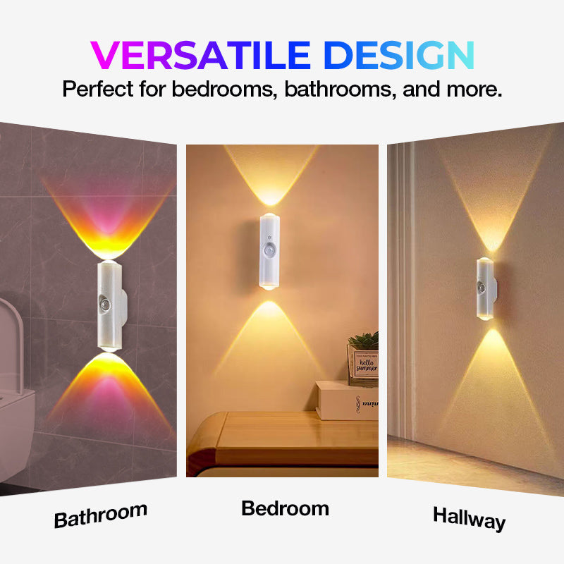 Luz nocturna LED inteligente con sensor de movimiento, lámpara de pared RGB regulable con cambio de color, luz ambiental
