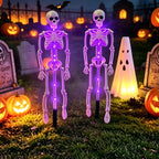 Luz solar de estaca esqueleto de Halloween impermeable LED para exterior lámpara de suelo de plástico para decoración de