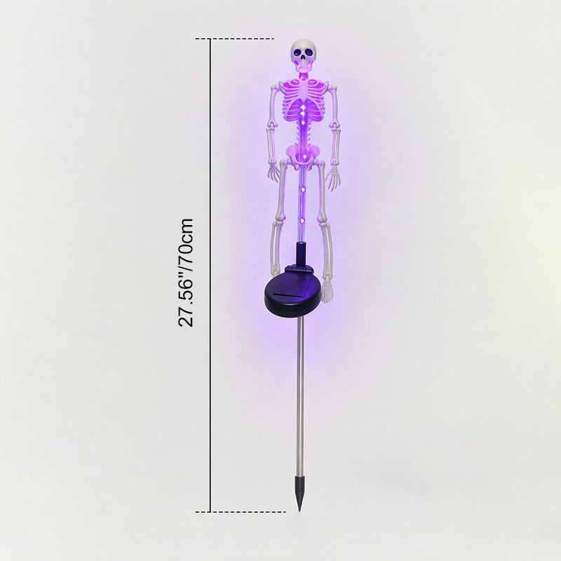 Luz solar de estaca esqueleto de Halloween impermeable LED para exterior lámpara de suelo de plástico para decoración de