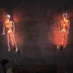 Luz solar de estaca esqueleto de Halloween impermeable LED para exterior lámpara de suelo de plástico para decoración de