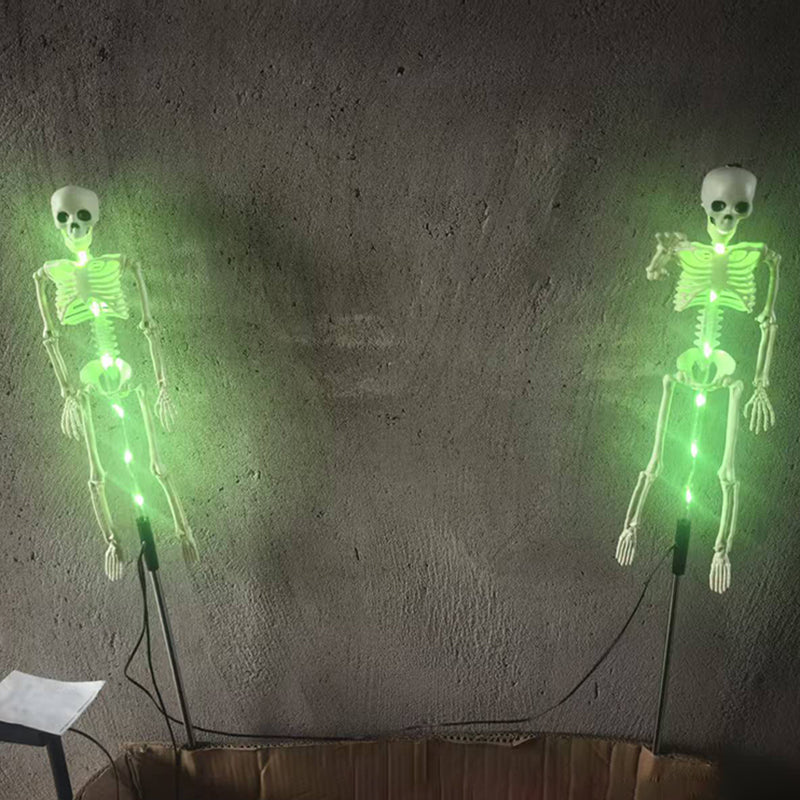 Luz solar de estaca esqueleto de Halloween impermeable LED para exterior lámpara de suelo de plástico para decoración de