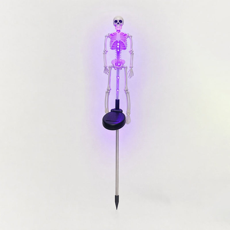 Luz solar de estaca esqueleto de Halloween impermeable LED para exterior lámpara de suelo de plástico para decoración de