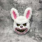 Máscara de conejo o de oso terrorífico para Halloween en pelo sintético con dientes ensangrentados, 4 diseños y sets de 