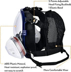 Máscara respiratoria completa con visor transparente y cartuchos de filtro intercambiables