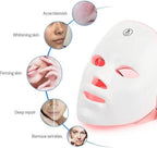 Mascarilla facial LED inalámbrica ajustable con 7 colores de luz