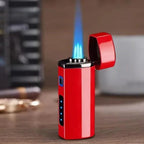 Mechero metálico de triple llama azul – recargable por USB