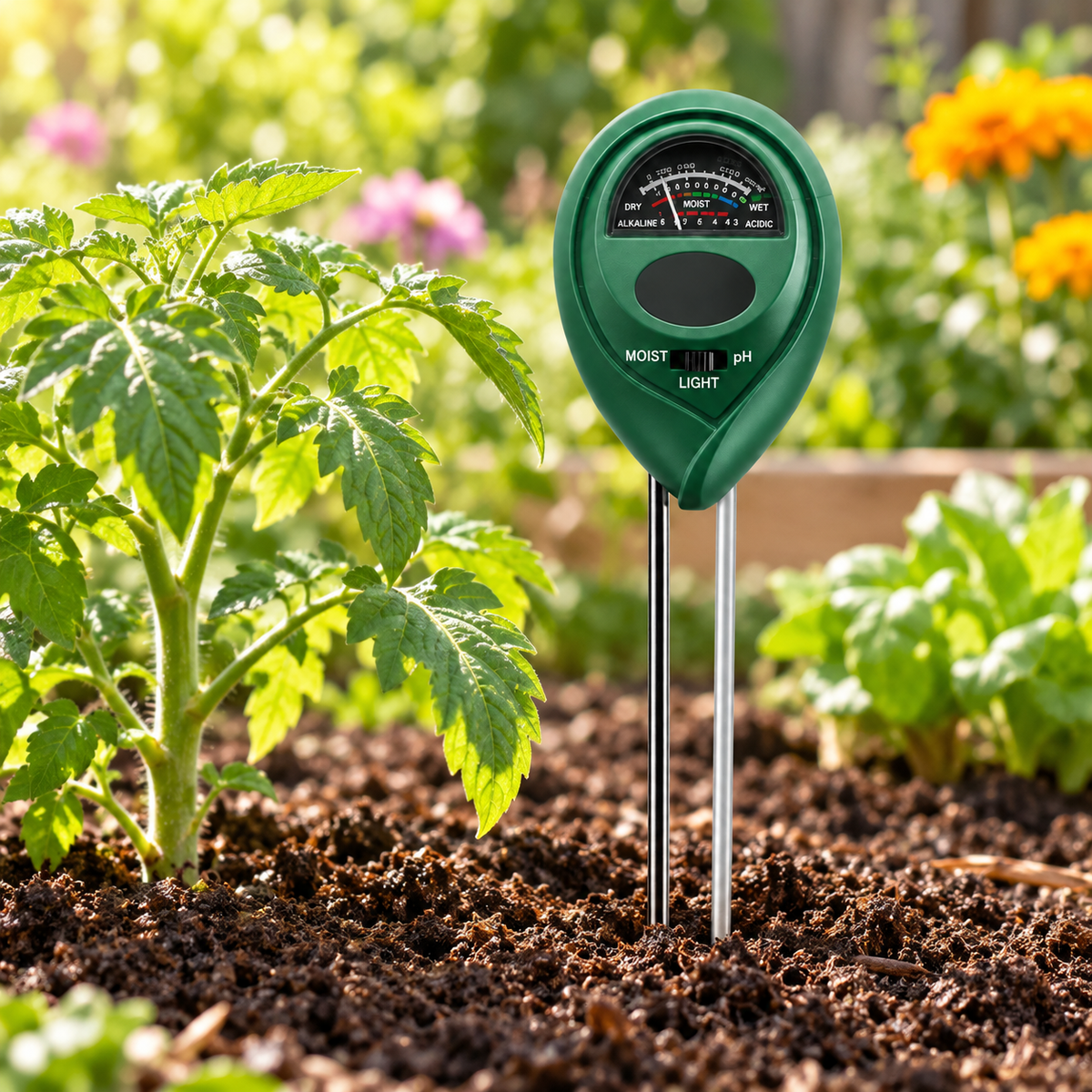 Medidor de humedad de suelo herramienta de jardinería sensor triple