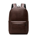 Mochila de piel para portátil, piel premium, compatible con portátil de 15", tirantes acolchados