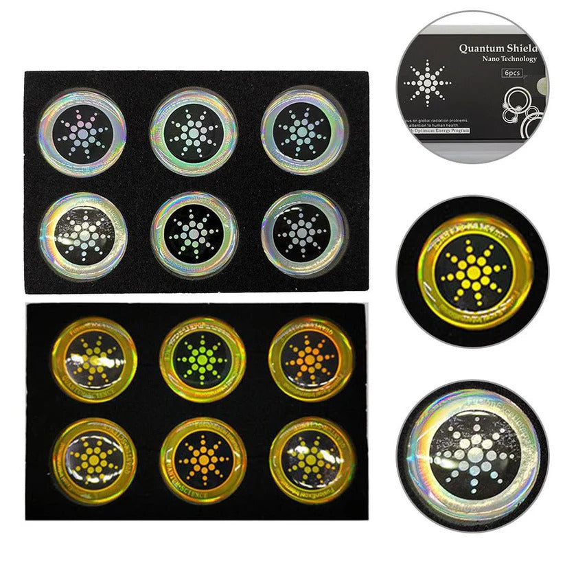 Pack de 6 EMF Protection Stickers para dispositivos móviles y portátiles