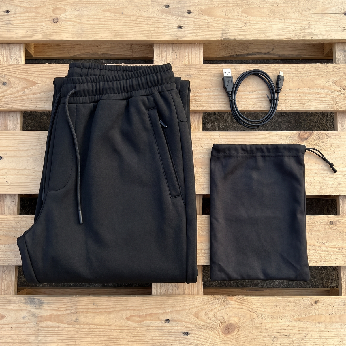 Pantalones calefactables con 12 zonas, 3 niveles de calor, USB y bolsillos