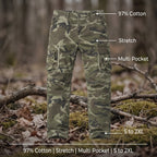 Pantalones cargo de camuflaje para hombre de algodón elástico de pierna recta con bolsillos
