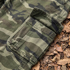 Pantalones cargo de camuflaje para hombre de algodón elástico de pierna recta con bolsillos