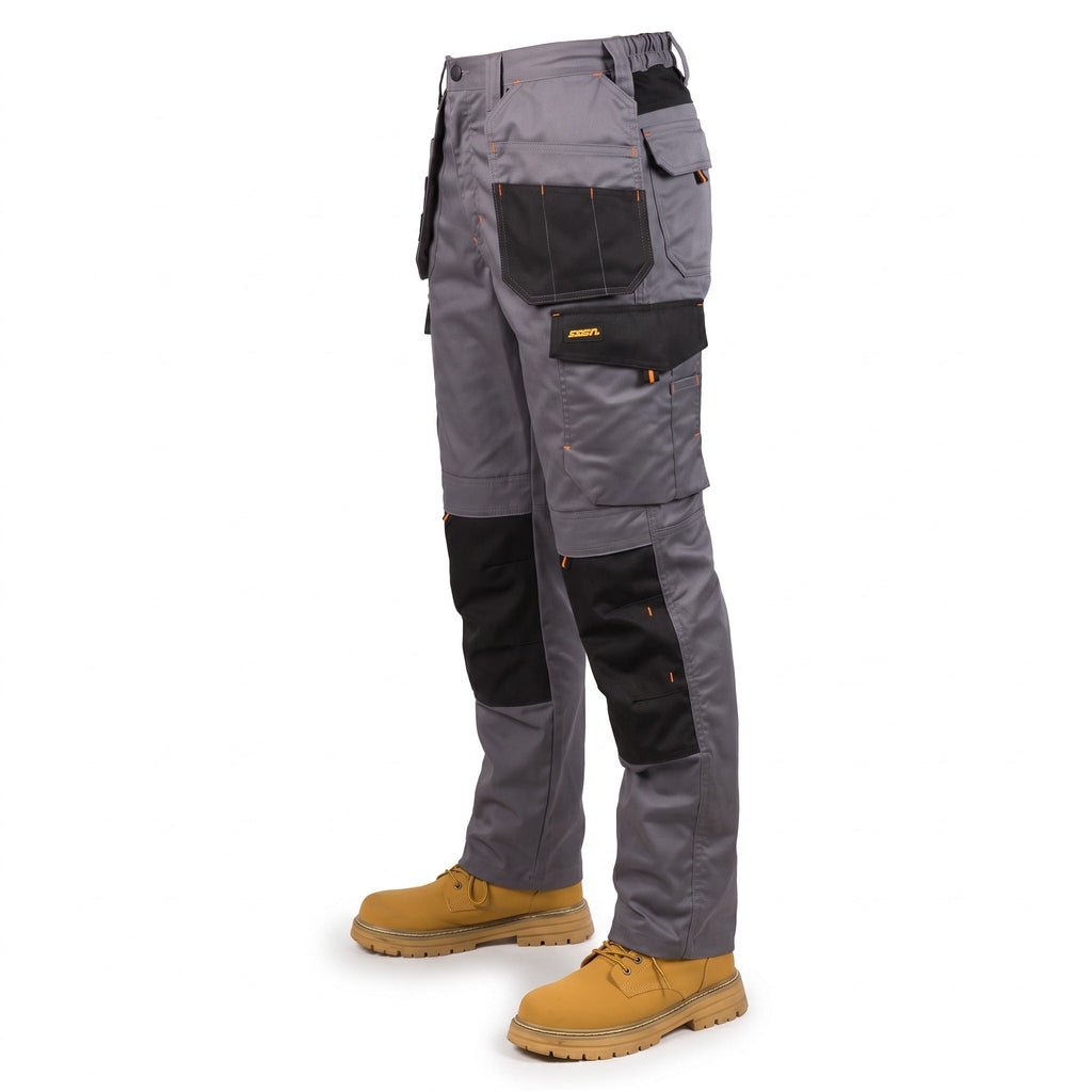 Pantalones cargo elásticos para hombre de mezcla de algodón para todas las estaciones con bolsillos