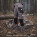 Pantalones cargo elásticos para hombre de mezcla de algodón para todas las estaciones con bolsillos