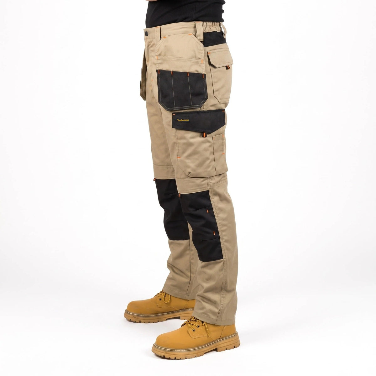 Pantalones cargo elásticos para hombre de mezcla de algodón para todas las estaciones con bolsillos