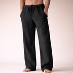 Pantalones de lino con cordón para hombre – corte holgado