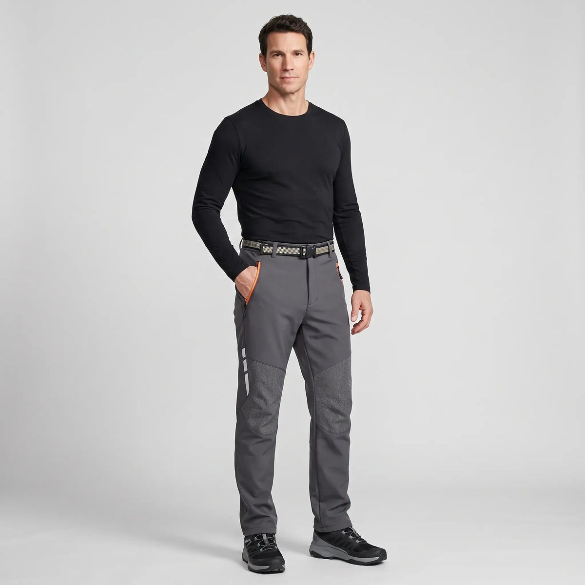 Pantalones de senderismo para hombre con forro polar y resistencia al agua