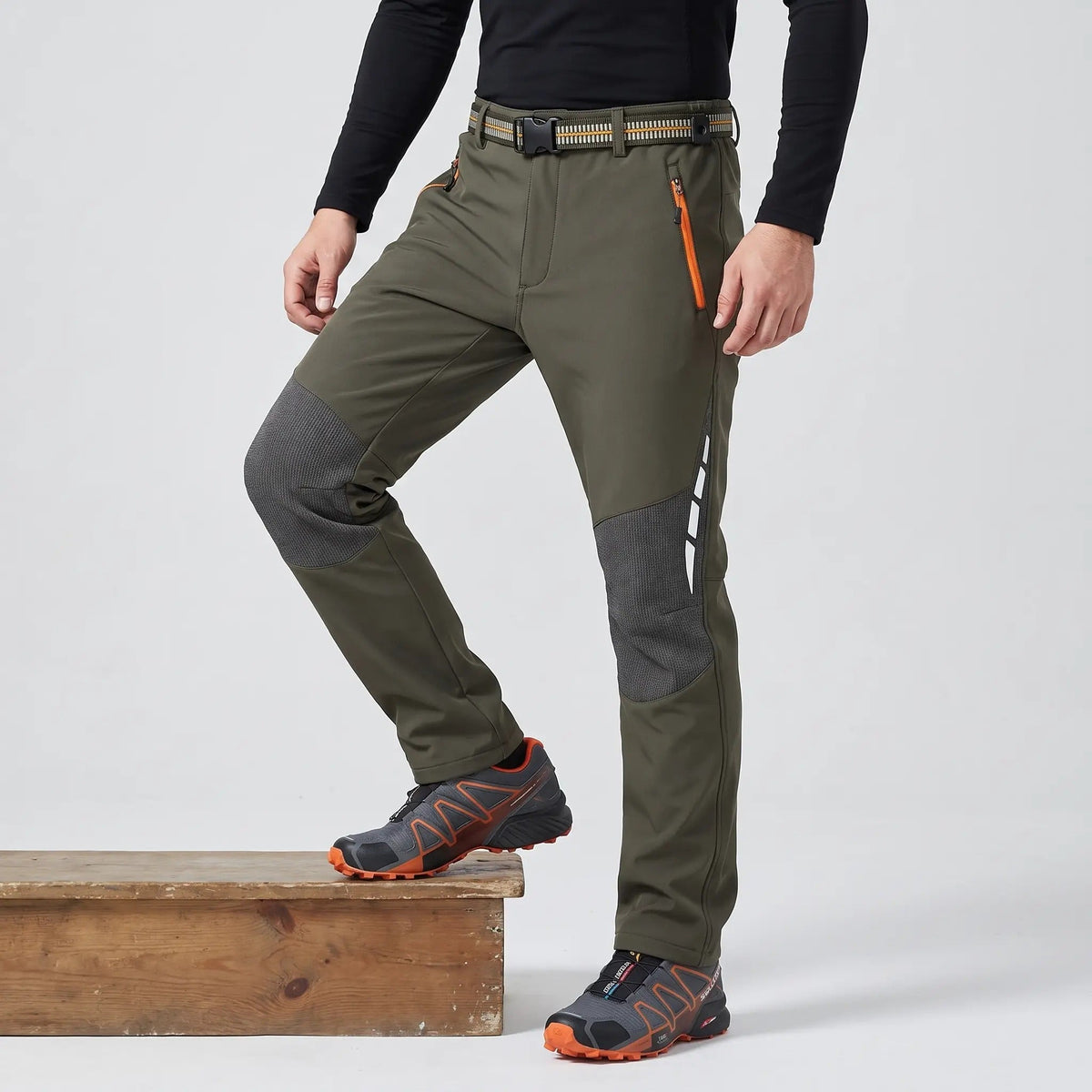 Pantalones de senderismo para hombre con forro polar y resistencia al agua