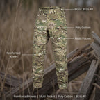 Pantalones tácticos de combate para hombre con rodillas reforzadas y camuflaje