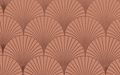 Papel pintado mural Art Déco | Patrón geométrico de abanicos en RAL 3012