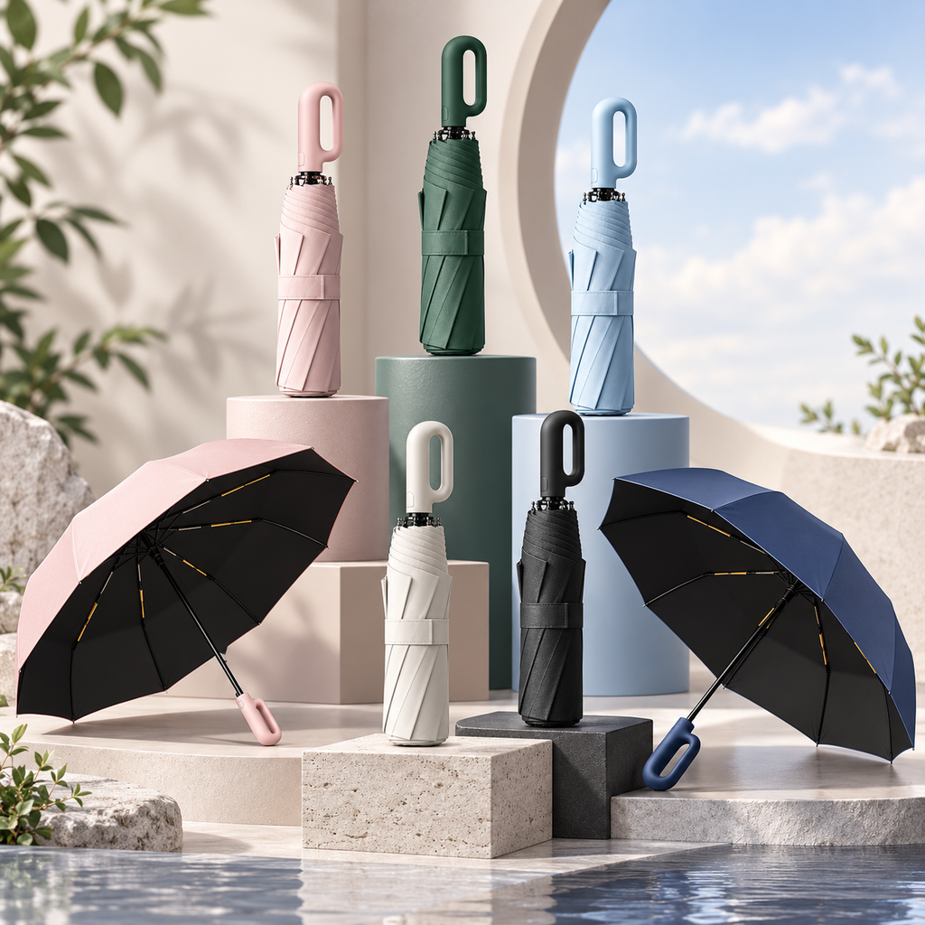 Paraguas automático resistente al viento, diseño ideal para viajes