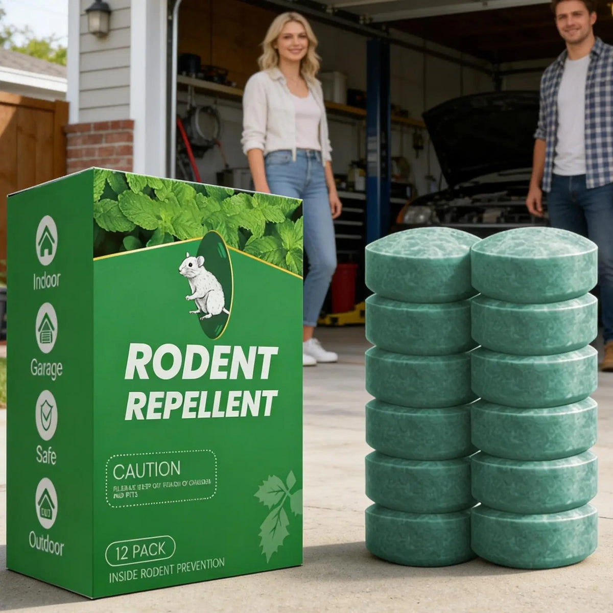 Pastillas repelentes de roedores con esencia natural de menta – Pack de 12