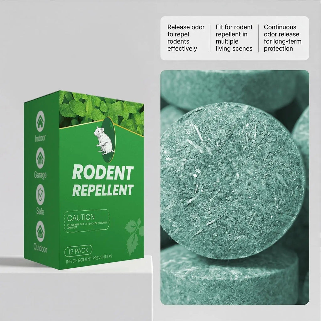Pastillas repelentes de roedores con esencia natural de menta – Pack de 12