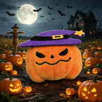 Peluche de fantasma de Halloween con tejido suave y cara bordada