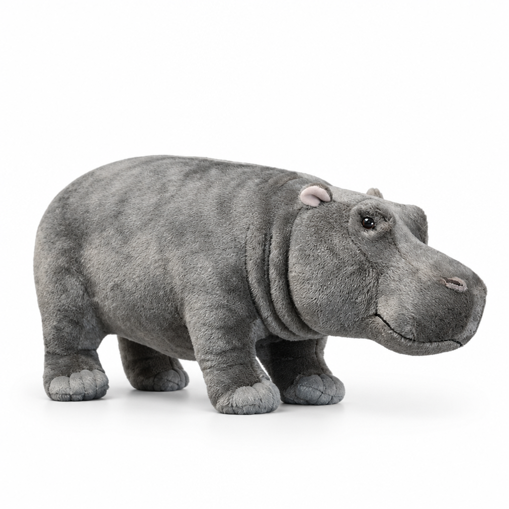 Peluche de hipopótamo realista - Animal de peluche suave y realista, 3+ años